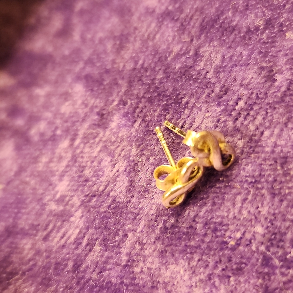 Infinity Sterling Silver Tiny Stud Earrings - image 2